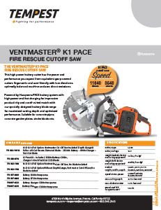 Tempest VentMaster K1 Pace Fire Rescue Cutoff Brochure
